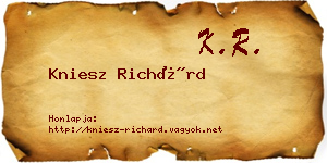 Kniesz Richárd névjegykártya